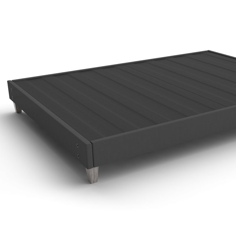 Bed - Dark Grey, Quick Setup Frame, 6" Modern Faux Legs Easy To Assemble Frame Legs, No Tools, California King