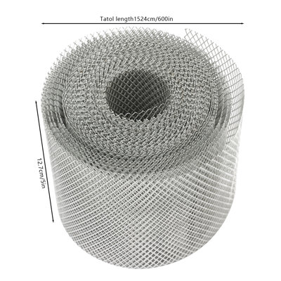 Anti-Clog Gutter Mesh Screen, Rust-Resistant Aluminum Debris Barrier with Gloves, 5" x 50'