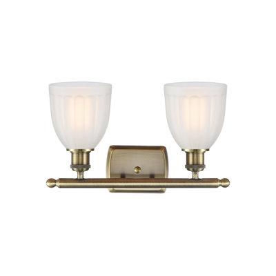Éclairage pour meuble-lavabo à intensité réglable en laiton antique 2 lumières