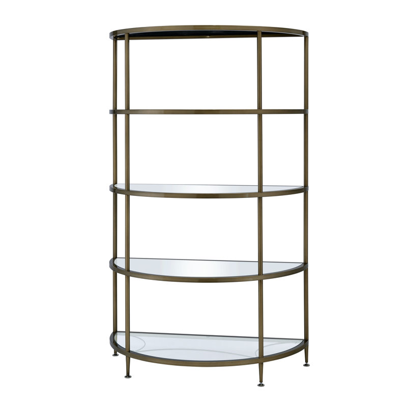 Aditya Contemporary Rectangular Mirrored Rack in Antique Brass