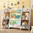 38.4'' W X 29.9"H Kids Bookcase 3-Tier Metal Book Display with Book Sling Shelf White