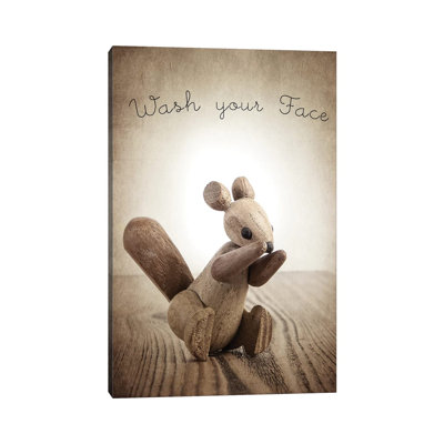 Zooline Squirrel Wash Your Face - Print on Canvas