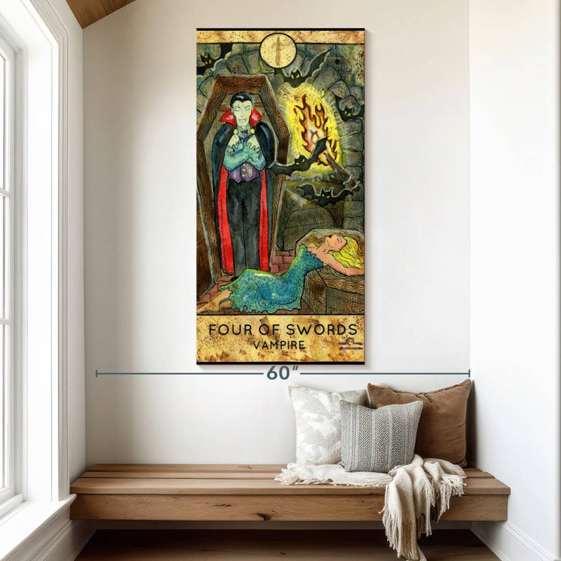 Carte de tarot vampire, H 54 po x l 27 po