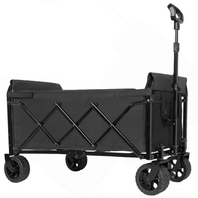 Chariot utilitaire extensible à deux couches de 5 po x 2 po avec 100% d'espace supplémentaire, capacité de 220 lb pour le camping, le magasinage, les sports, le jardinage et la pêche