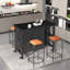Black removable marble catering storage island