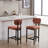 Upholstered Fabric Counter Height Barstool with Black Metal Legs for Dining Room/Kitchen Island/Bar-1883469826