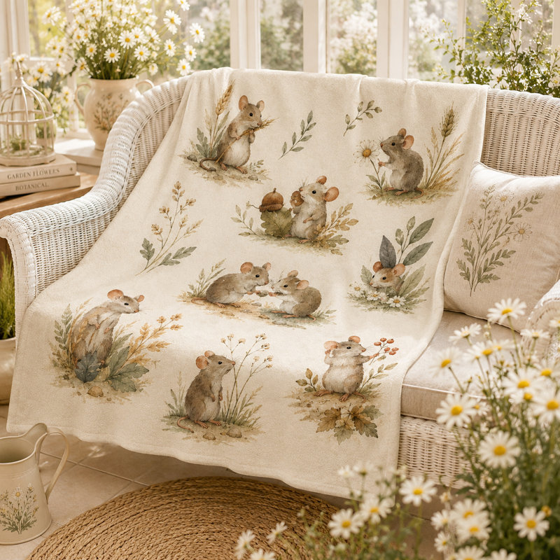 Couverture pour souris Meadow, L 80 po x l 60 po