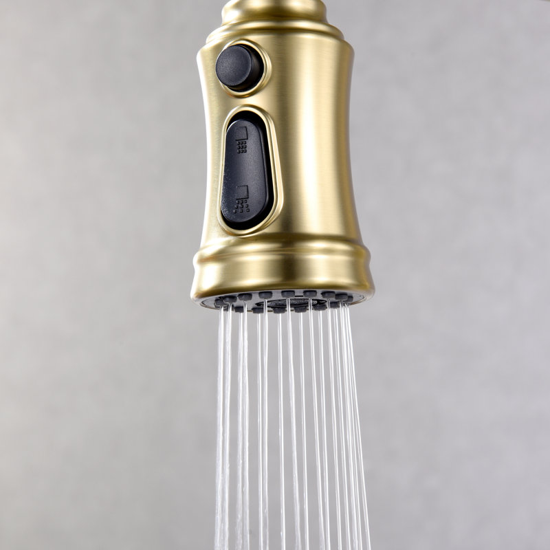 Sumerain S6132P-XX-6133 Pull Out Kitchen Faucet, Brushed Gold