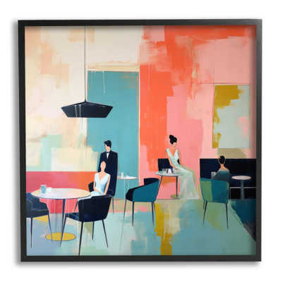 «Ba-131», impression abstraite encadrée d'un restaurant sur toile par Irena Orlov