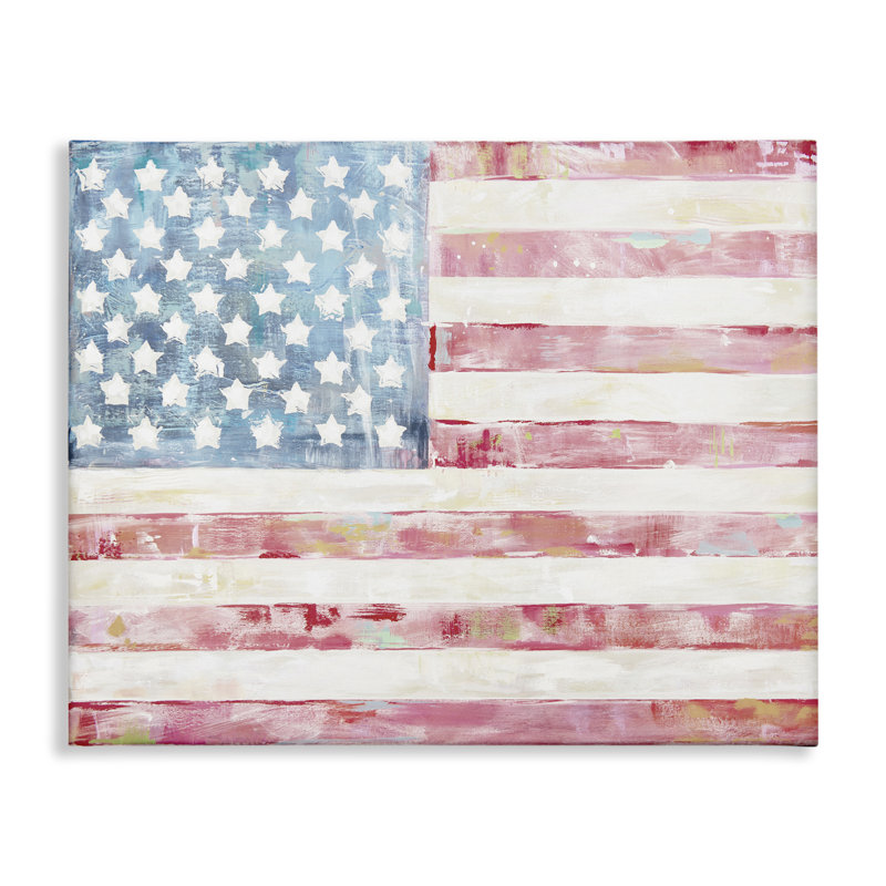 «Patriotic Brushed Flag», art mural par Jenny Westenhofer, H 16 po x l 20 po