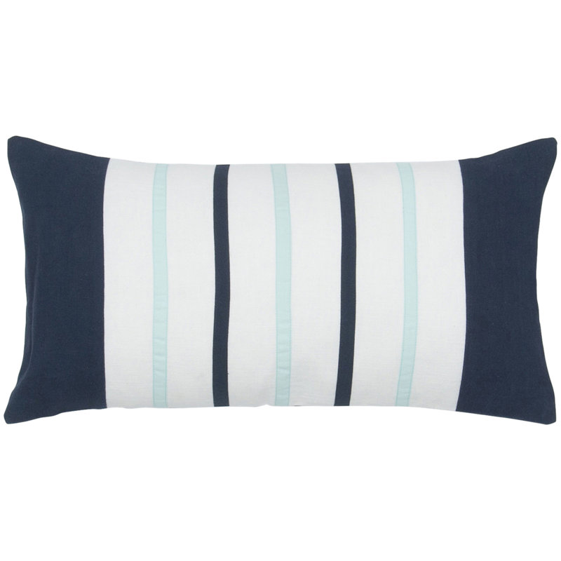 Striped Cotton Reversible Throw Pillow