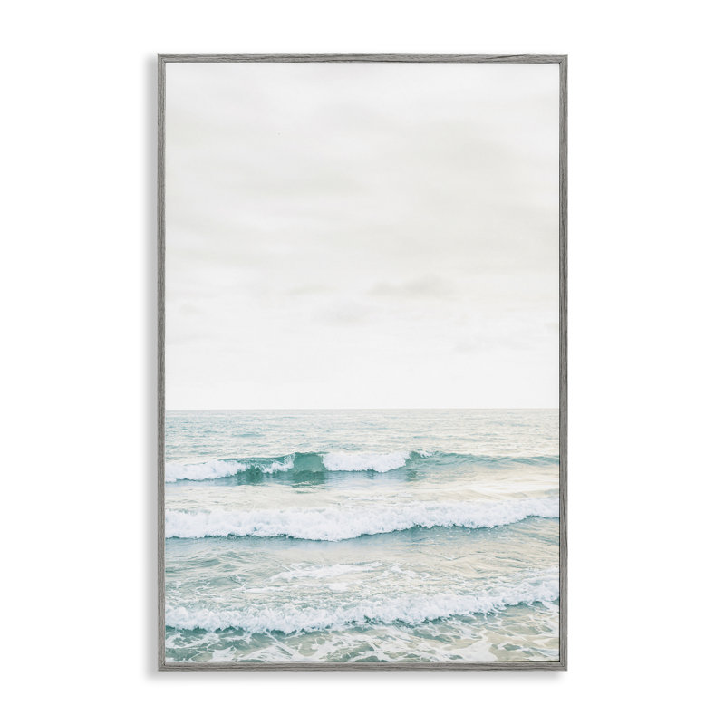 Giclée encadrée Rolling Ocean Waves Peace, design par Sissi et Seb, Estampe numérique Farmhouse, H 18 po x l 12 po