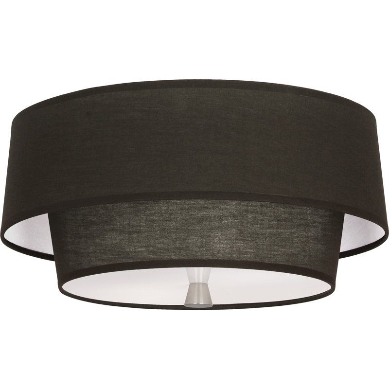 Plafonnier encastré Decker, Laiton moderne, Noir corbeau