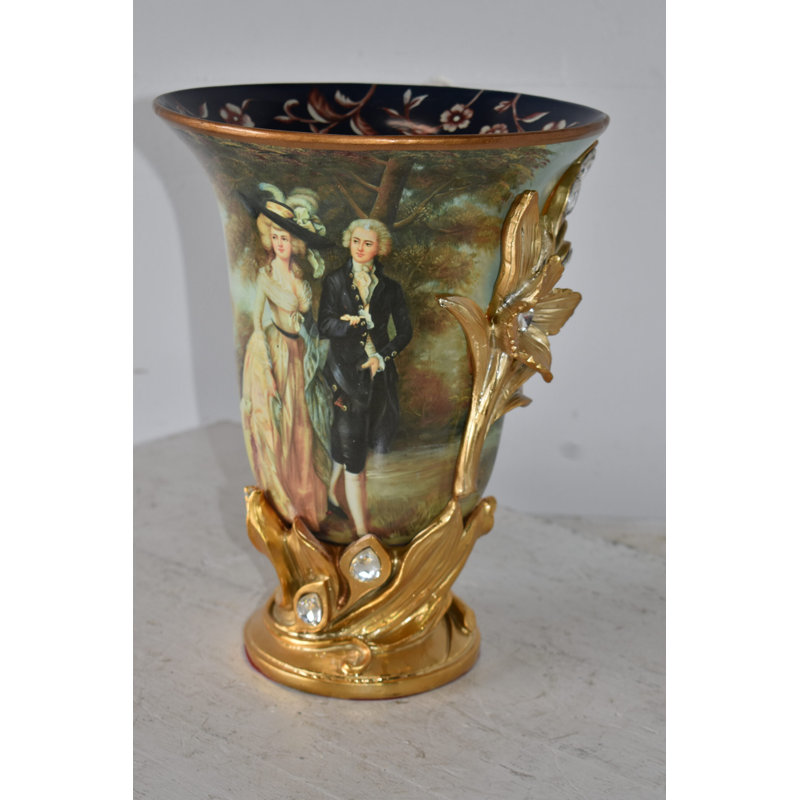 Mr And Mrs William Hallett Replica Resin Vase Size: 10" X 10" X 13"H