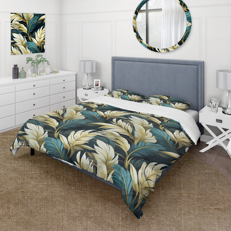 Ensemble de housse de couette Palm Breeze Tropical, Housse de couette simple + 1 taie décorative stan