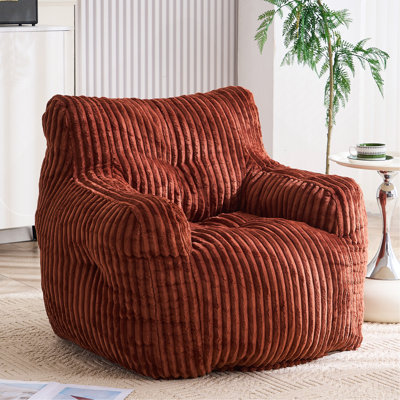 Fauteuil à billes en peluche de taille moyenne pour adulte avec rembourrage en mousse