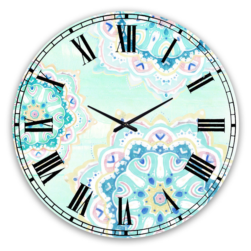 Horloge murale aquarelle mandalas IV, Grand