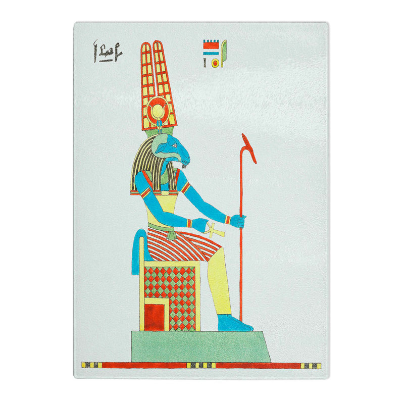 Tempered Glass Portrait of Amun by L. Dubois Chopping Board, 28.5 cm x 39 cm