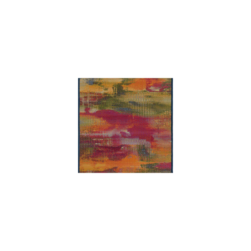 Trona Washable Abstract Indoor / Outdoor Rug, Runner 2' x 5'