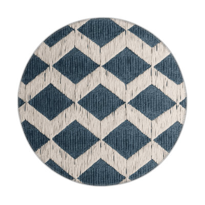 Checkered Beige Indoor and Outdoor Area Rug
