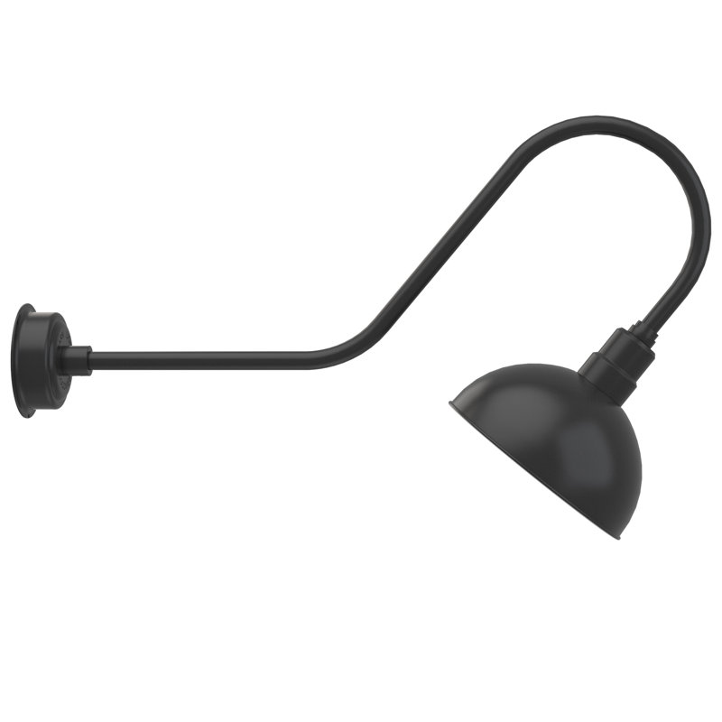 Luminaire de grange d’extérieur à del Dipkarpaz, H 12 po x l 12 po x P 36 po, Noir mat