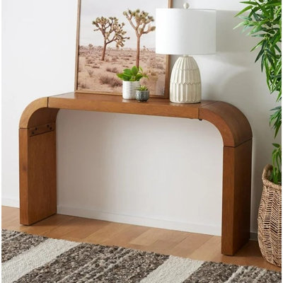 Lopp Curved Console Table by Three Posts