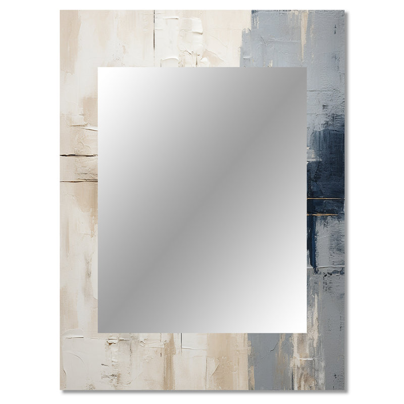 Minimalisme beige et doré scandinave - miroir scandinave, miroir mural décoratif scandinave, impression d'art en métal