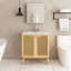 30 po Meuble-lavabo de salle de bain fabriqué à partir de matériaux naturels