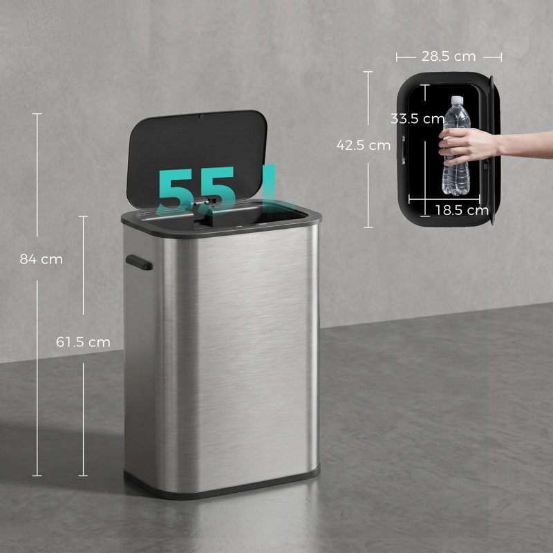 Motion Sensor Kitchen Rubbish Bin - 58.1 L