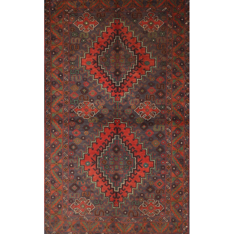 Tapis rouge / brun Southwestern, Rectangle 5 pi x 7 pi