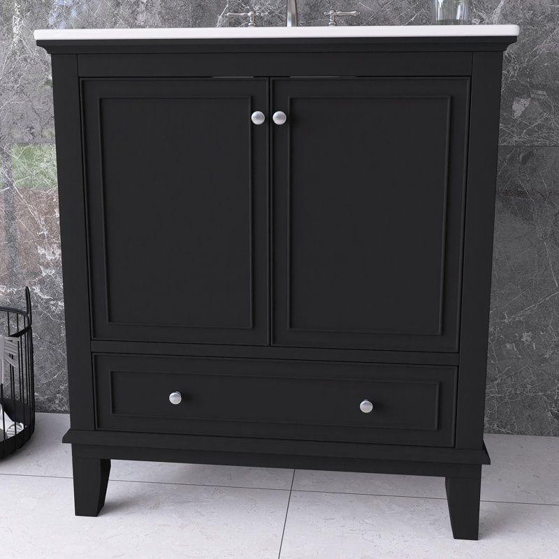 Meuble-lavabo simple 30 po avec comptoir en céramique