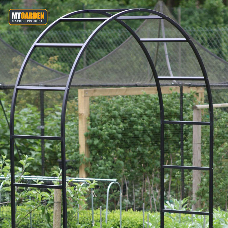 140cm W x 37cm D Steel Arbour in Black
