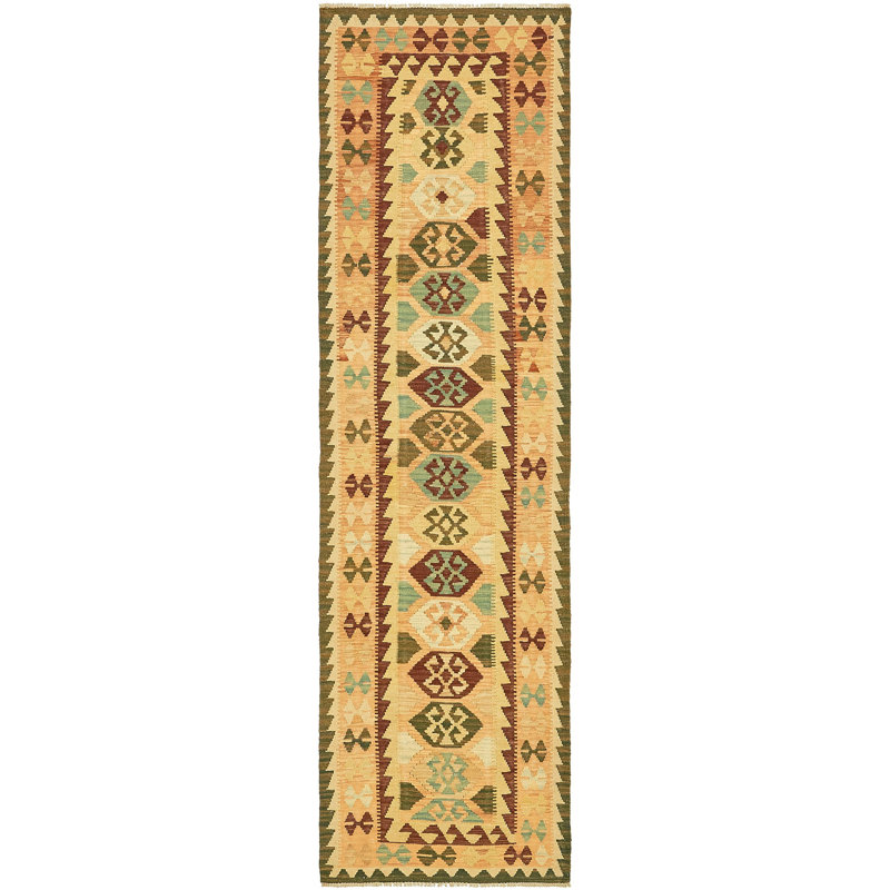 Tapis de la surface en laine de couloir 2 pi 7 po x 9 pi 9 po one-of-kind-noué la crème Doorfield