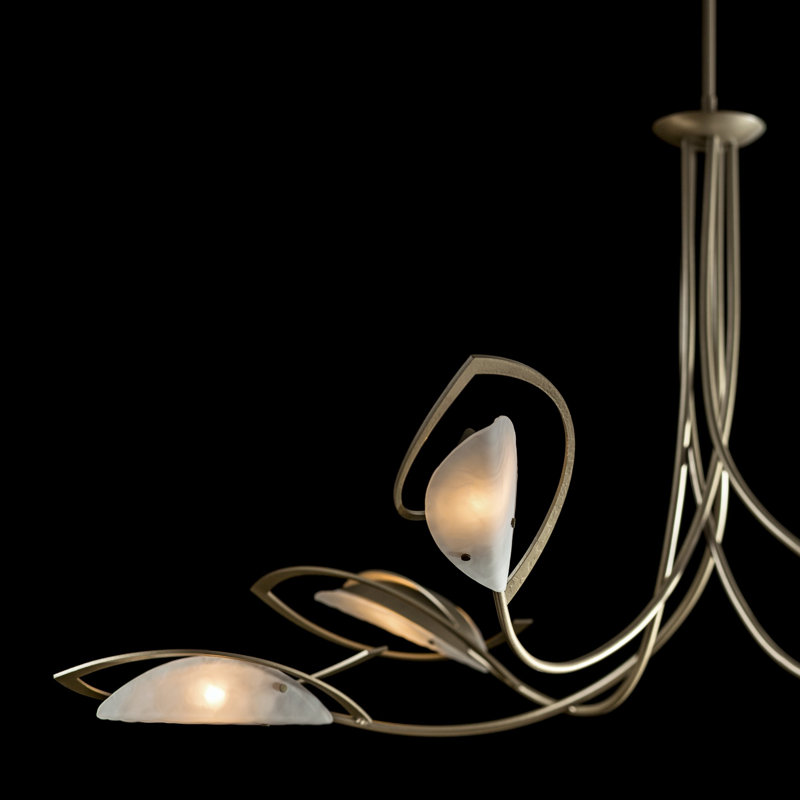 Lustre géométrique unique à 5 lumières Aérien, Laiton moderne, H 22,4 po x l 47,5 po x P 47,5 po