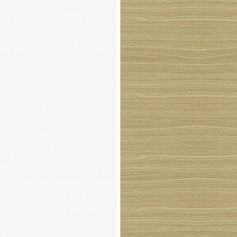 Arnfinnur Unfinished TV Stand, White/Oak/Light Gray