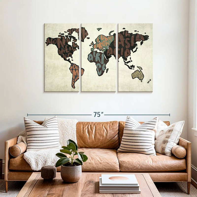 Continents Word Alyceia, 36" H x 57" W