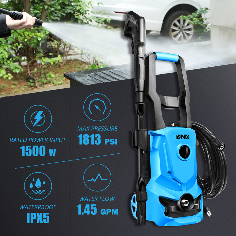 DNA Motoring Plug-in Pressure Washer, Blue/Black