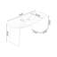 Bureau courbé en bois manufacturé brun noisette + blanc beige avec 1 tiroir-420606061