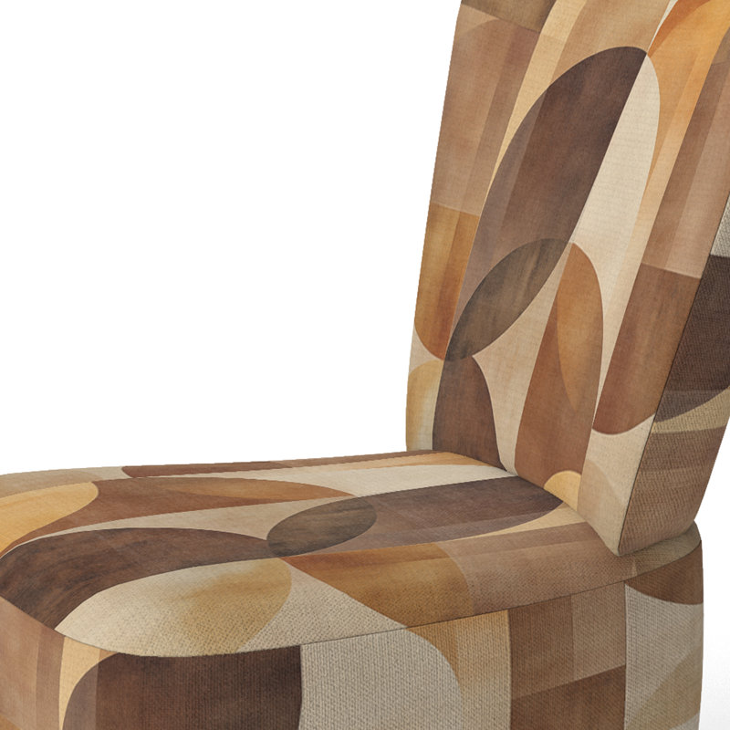Chaise d'appoint Abstract Shapes - Chaise d'appoint Earthtone Arc Composition II, Side Chair Armless