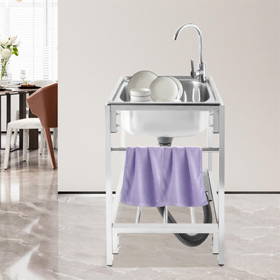 Station de lavage des mains autoportante avec robinet L 19,6 po x l 15,7 po