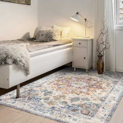 Tapis lavable rétro 8 pi x 10 pi Boho