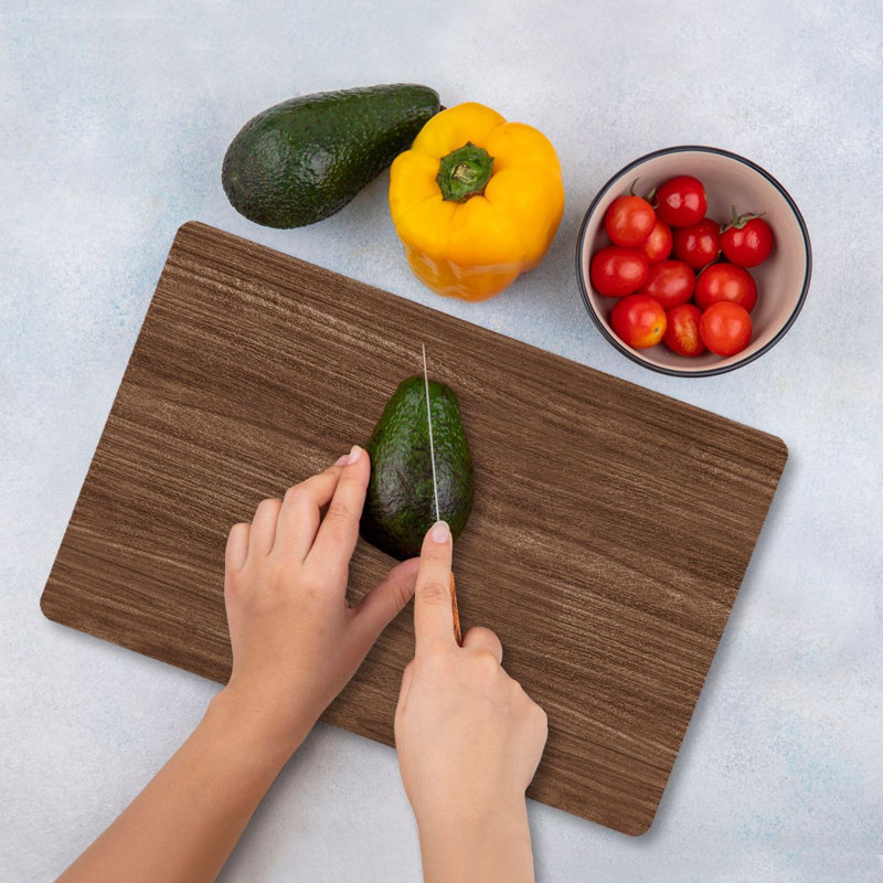 Flourish Tempered Glass Cutting Board, 7.9 x 11.8 inches | 100% Antibacterial, Easy-Clean Surface, Non-Slip Silicone Feet | Perfect for Food Prep & Serving, Durable & Stylish Kitchen Essential, Not Dishwasher Safe