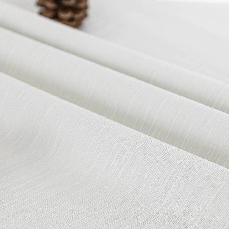 Paire de rideaux occultant en mélange de coton avec œillets Diaan (ensemble de 2), L 52 po x L 108 po, Blanc
