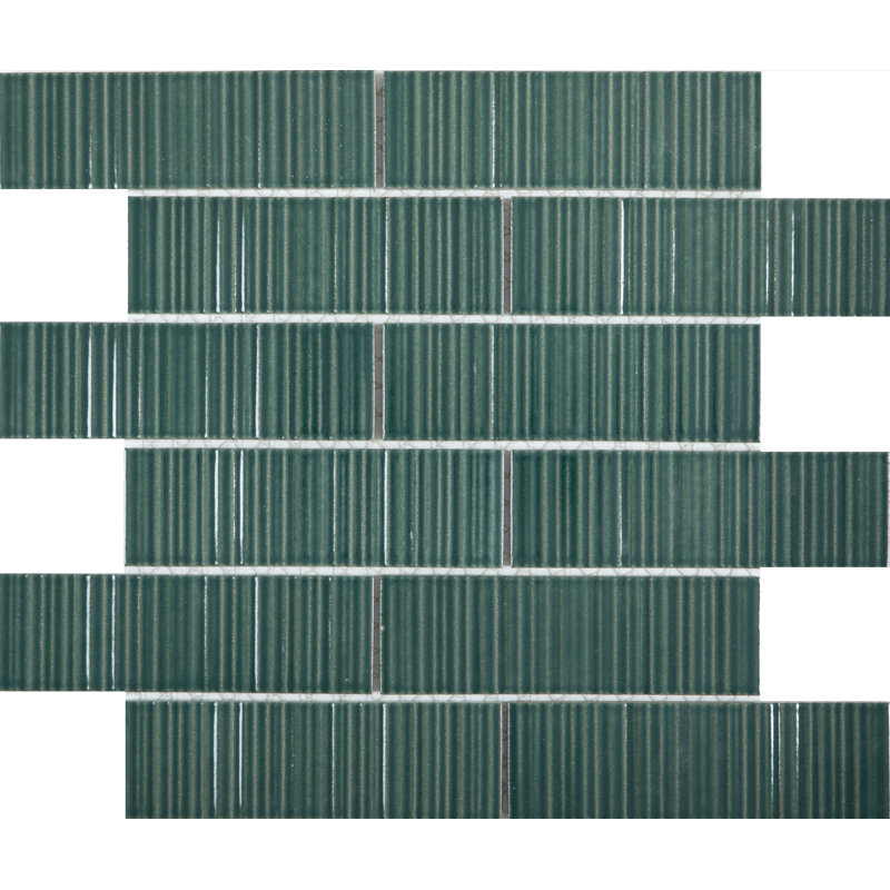 Ornami 11" x 12" Ceramic Mosaic Tile, Tant