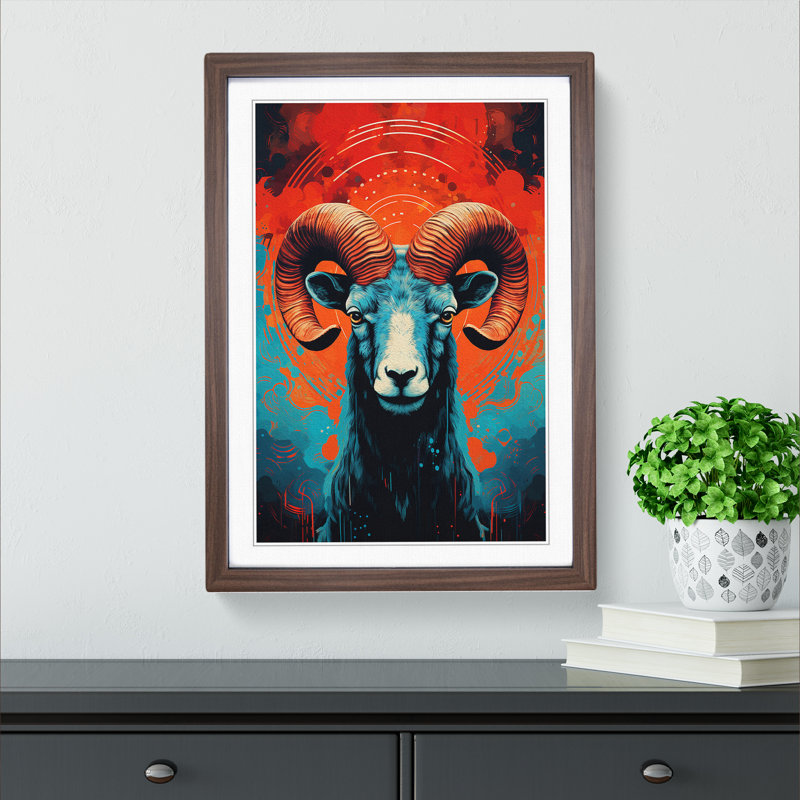 Single Picture Frame Print on Wood, 46cm H x 34cm W, Walnut Framed