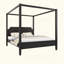 Lit plateforme à baldaquin en bois avec tête de lit et pieds de support-129021734-129021737