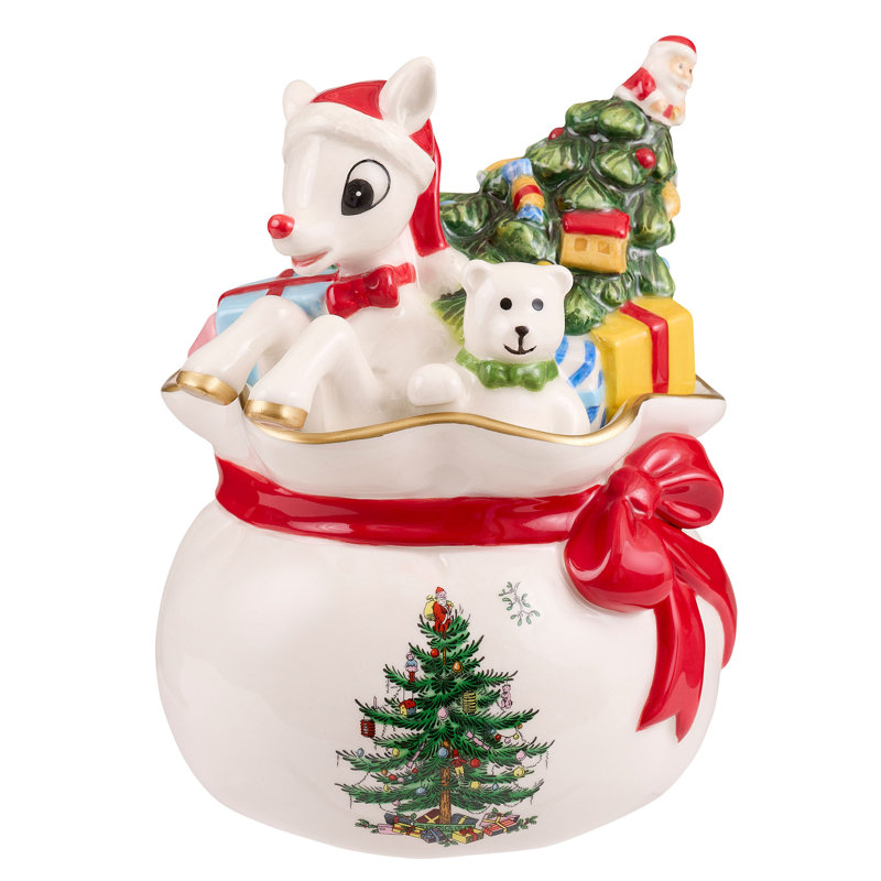 Spode – Christmas Tree – Christmas Tree Rudolph Candy Bowl, Set of 2