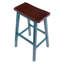 Tabouret de bar Satori, sarcelle rustique et noyer-1008209237