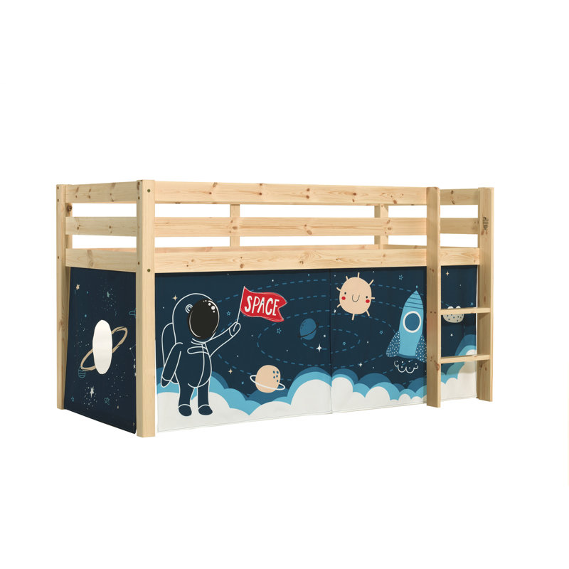 Pino Cot Bed / Toddler (70 x 140cm) Loft Bed Bed by Vipack, Oak