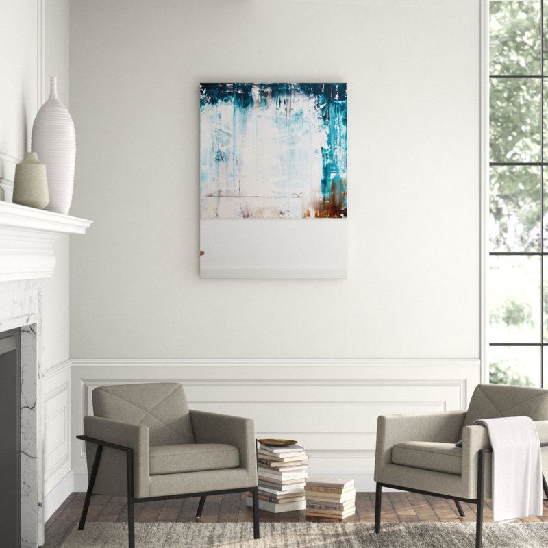Abstract Print by John Beard, Brown Framed Canvas, 31.5" H x 25.5" W x 1.75" D
